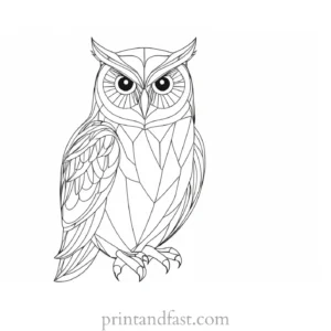 abstract owl coloring page