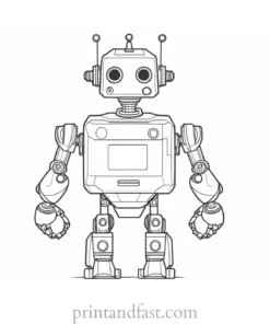 abstract robot coloring page