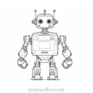 abstract robot coloring page