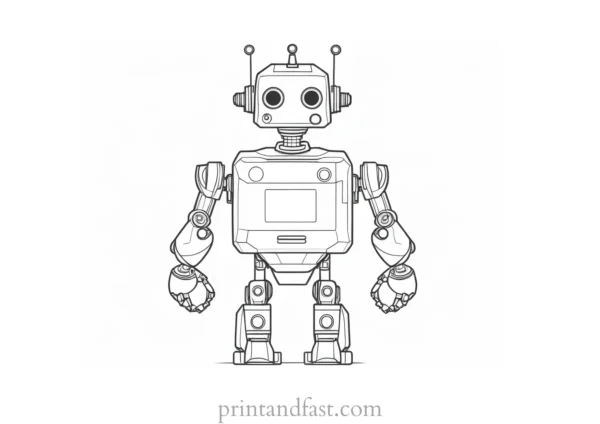 abstract robot coloring page