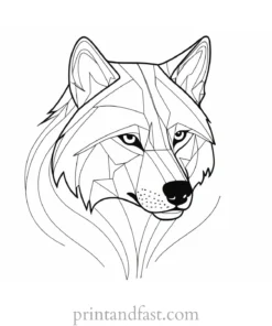 abstract wolf coloring page