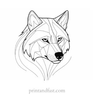 abstract wolf coloring page