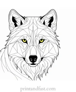 abstract wolf coloring sheet