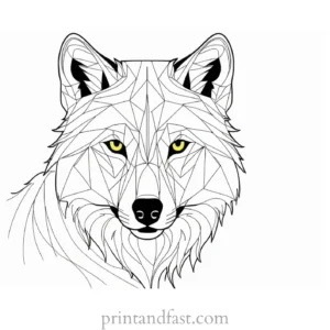 abstract wolf coloring sheet