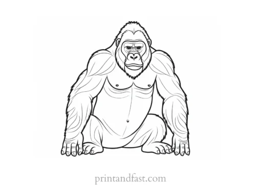 adorable Gorilla Coloring Page