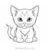 adorable kitten coloring page