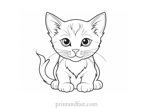 adorable kitten coloring page