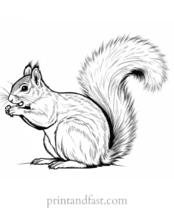 adorable squirrel coloring page