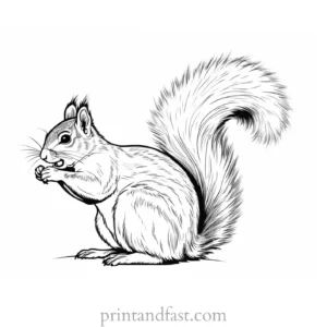 adorable squirrel coloring page