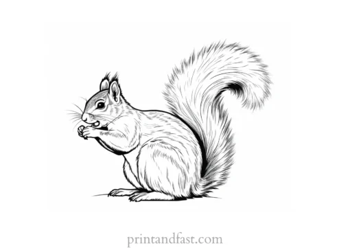 adorable squirrel coloring page