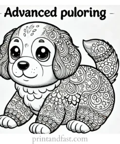 advanced puppy coloring page