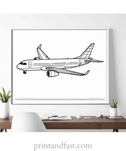 airplane coloring page easy