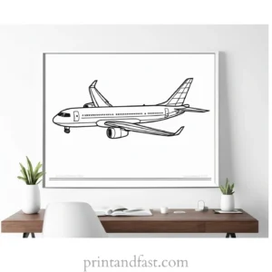 airplane coloring page easy