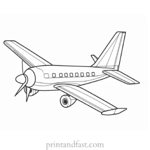 airplane coloring page for kindergarten