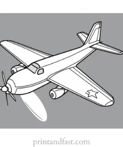 airplane coloring page for school