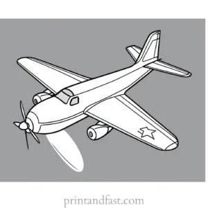 airplane coloring page for school