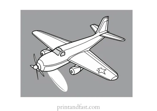 airplane coloring page for school