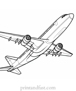 airplane coloring page simple