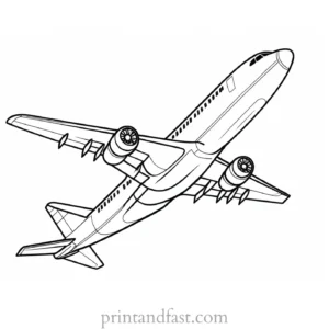 airplane coloring page simple