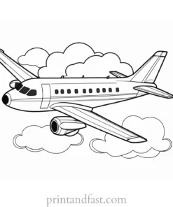 airplane coloring page with airport