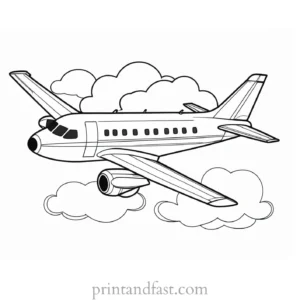 airplane coloring page with airport