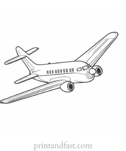 airplane coloring page with clouds