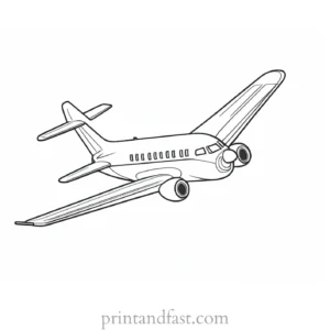 airplane coloring page with clouds