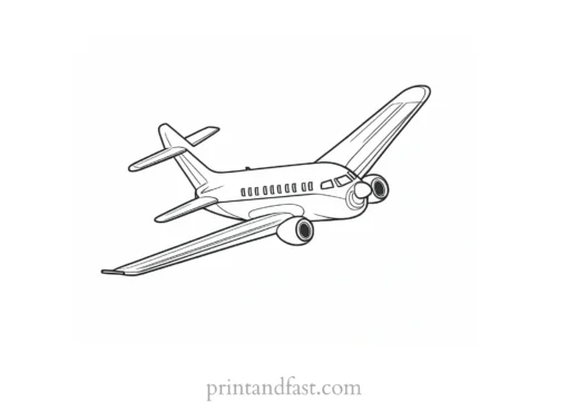 airplane coloring page with clouds