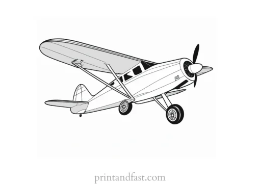 airplane coloring page with cockpit