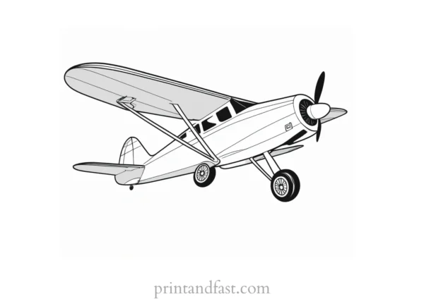 airplane coloring page with cockpit