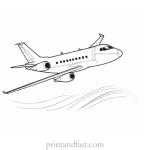 airplane coloring page with passengers