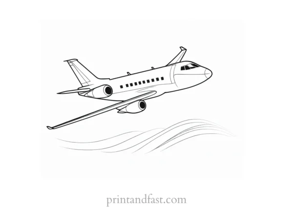 airplane coloring page with passengers