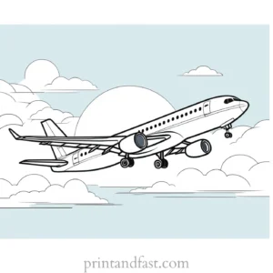 airplane coloring page with propeller