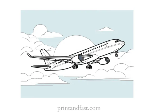 airplane coloring page with propeller