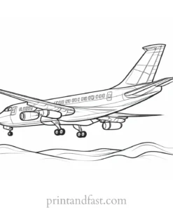 airplane coloring page with runway