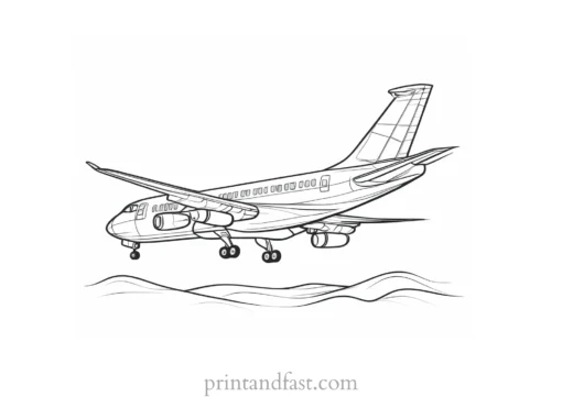 airplane coloring page with runway