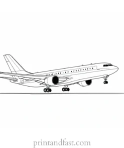 airplane coloring page with wings