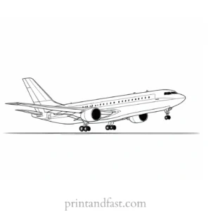 airplane coloring page with wings