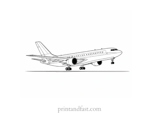 airplane coloring page with wings