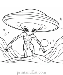 alien coloring page alien abduction