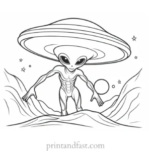 alien coloring page alien abduction