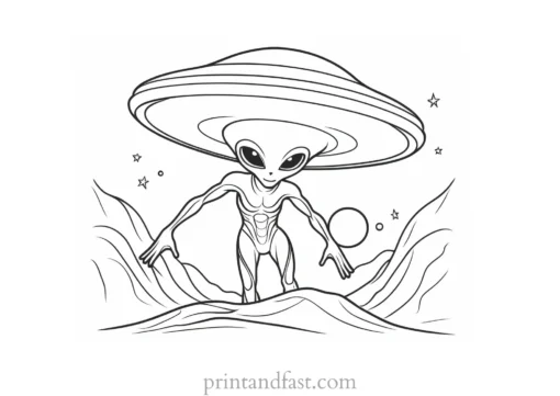 alien coloring page alien abduction