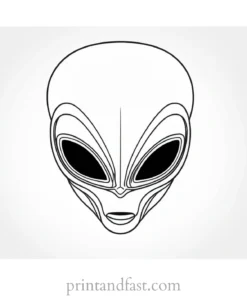 alien coloring page alien head