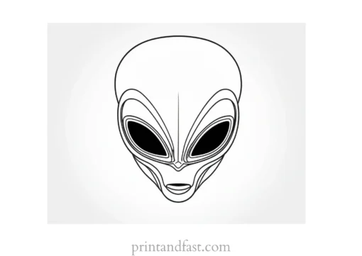 alien coloring page alien head