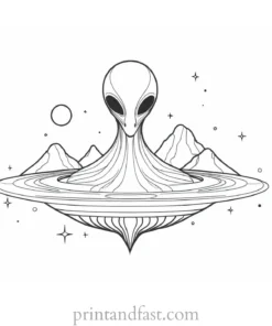 alien coloring page alien planet