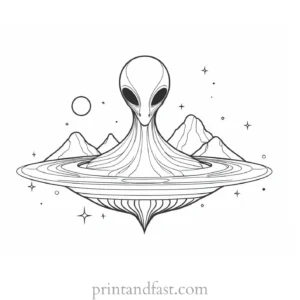 alien coloring page alien planet