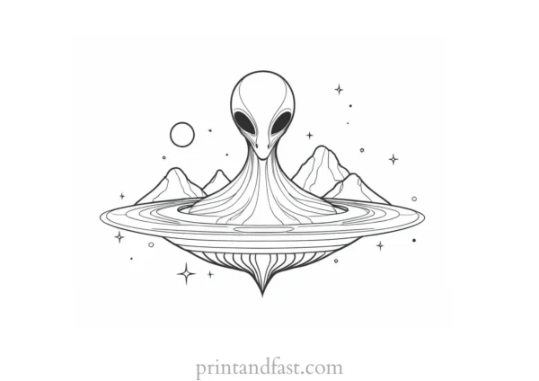 alien coloring page alien planet