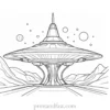 alien coloring page alien spaceship