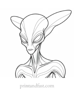 alien coloring page cartoon