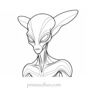 alien coloring page cartoon